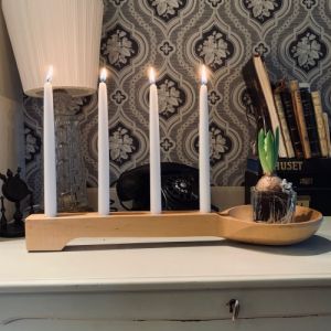 Adventsljusstake med skål