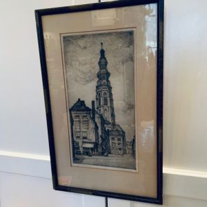 Tavla av Lange Jan, Middelburg. Etsning.