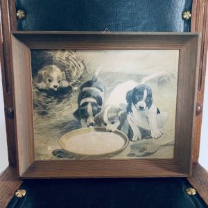 Trätavla Hundvalpar